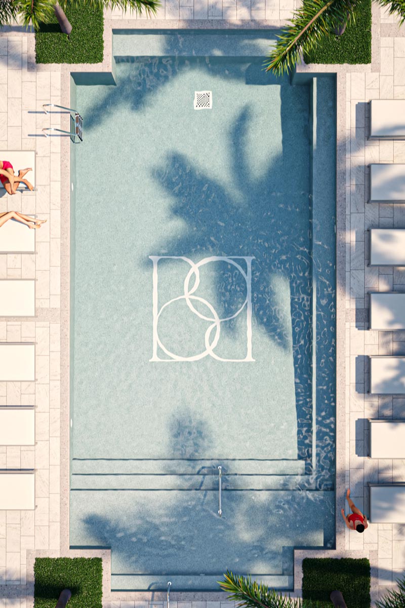 overhead of swimming pool