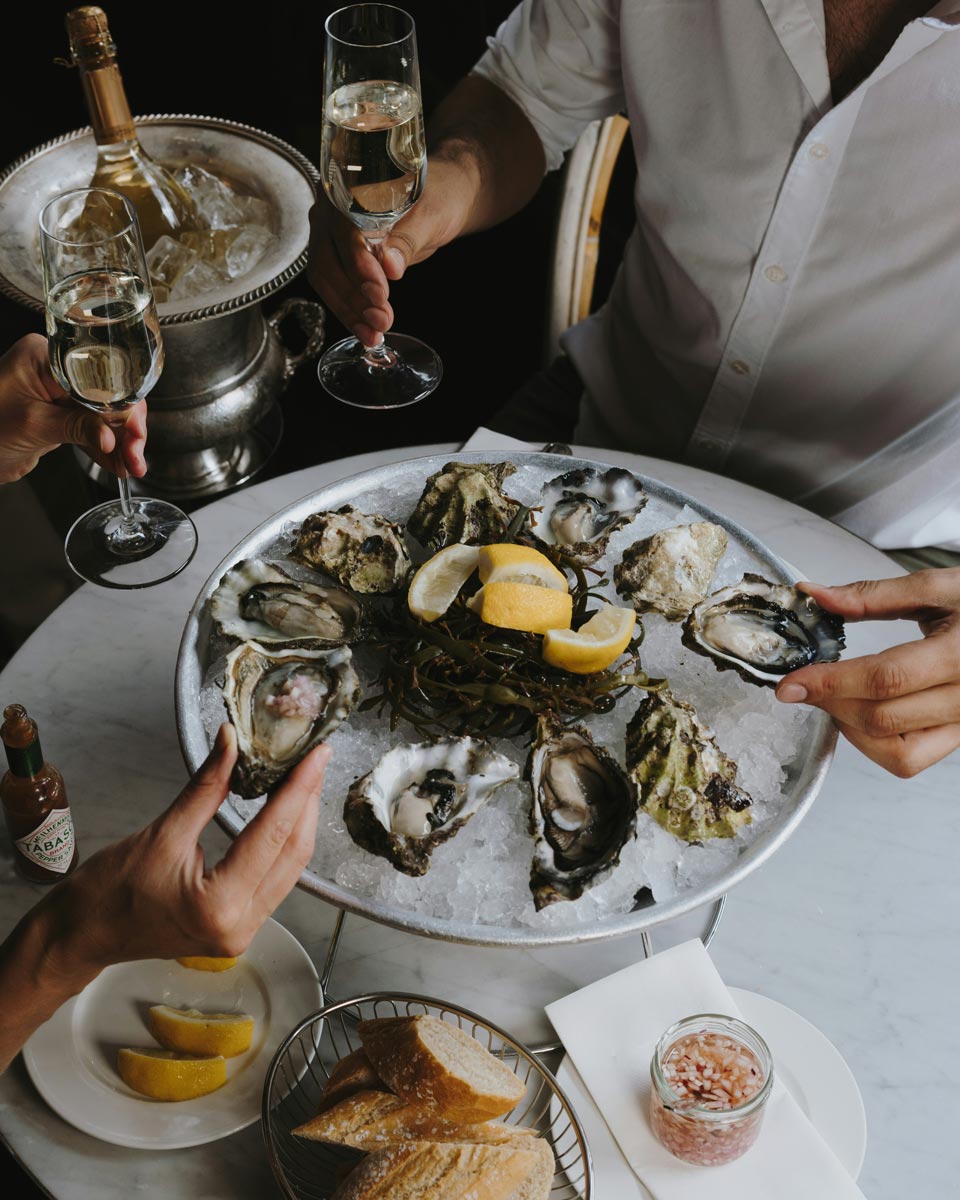 cocktails and oysters