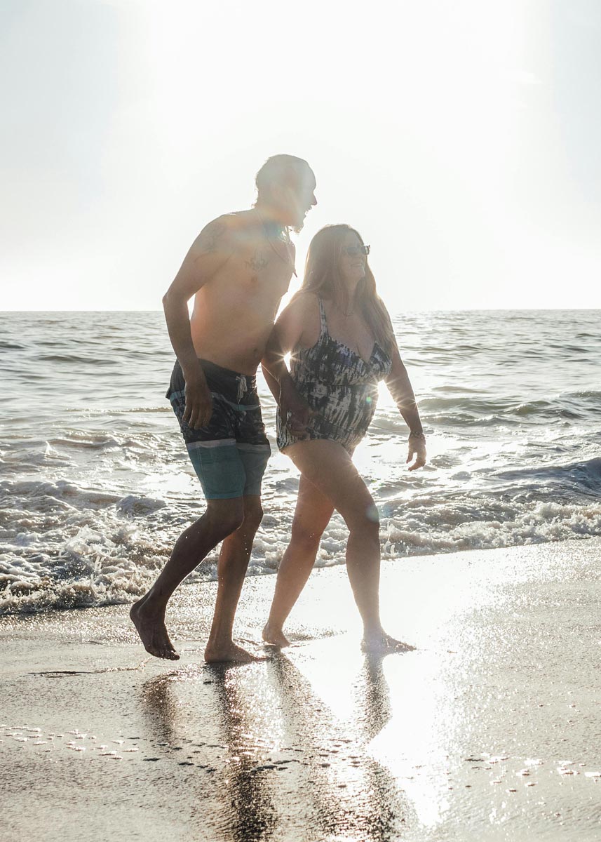 couple walking on beach